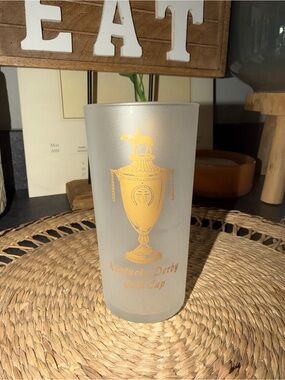 Kentucky Derby Gold Cup Frosted Glass Tumbler